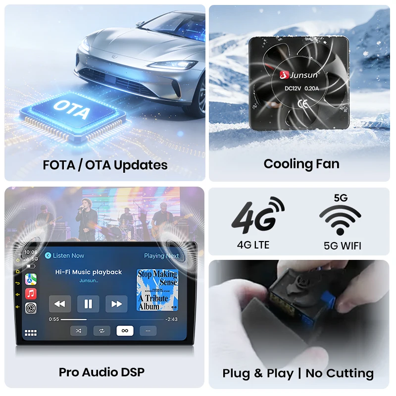 Junsun Wireless CarPlay Android Auto Car Radio For Suzuki Jimny