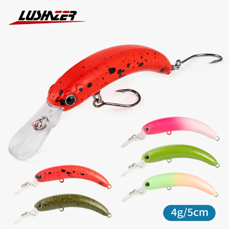 LUSHAZER Minnow Hard Fishing Bait Sinking 50mm/4g Fishing bait for Bass Crank Artificial Hard Bait Tackle