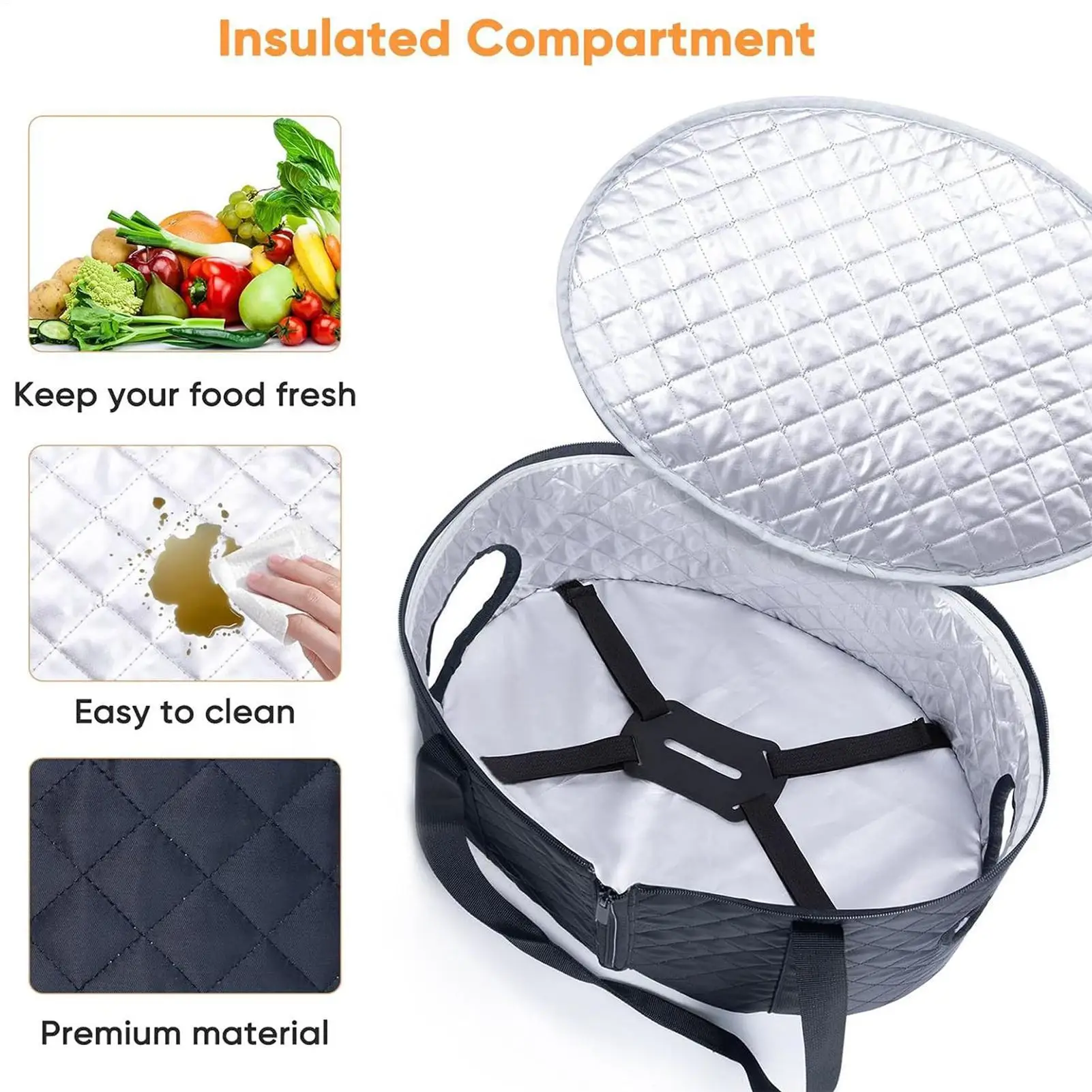 

Slow Cooker Bags Insulated Large Capacity Reusable Liners Cooking Pot Carrying Bag with Lid Fixing Buckle for Travel Camping