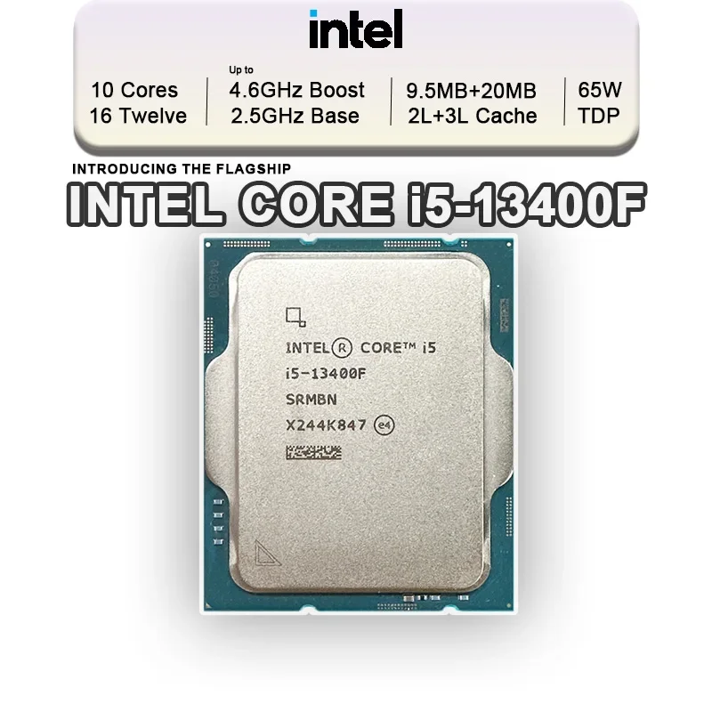 Intel Core i5 13400F CPU Processor New i5-13400F 2.5 GHz 10-Core 16-Thread 65W LGA 1700