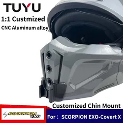 TUYU SCORPION EXO-Covert X Helmet Custom Aluminium Chin Mount for GoPro Hero12 11 10 9 8 Insta360 X4 X3 X2 One Rs DJI 3 4 Camera