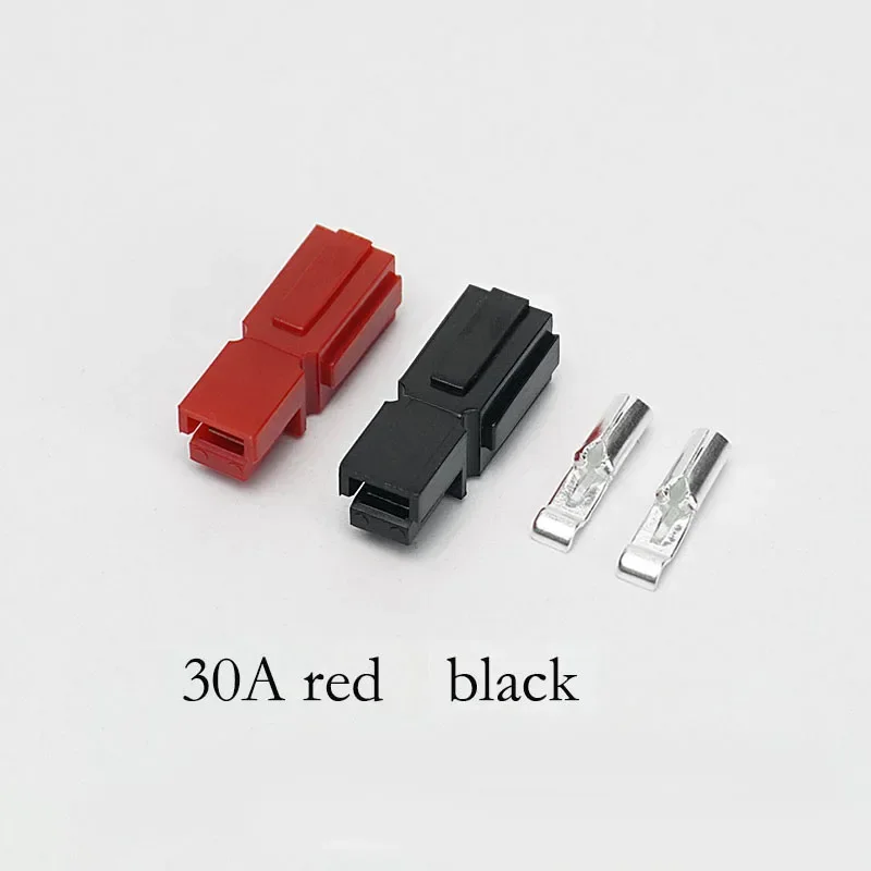 1 Pair of Red + Black 30A Single Pole Plug Connector USP Power Connection Plug Battery Power Quick Connect Plug
