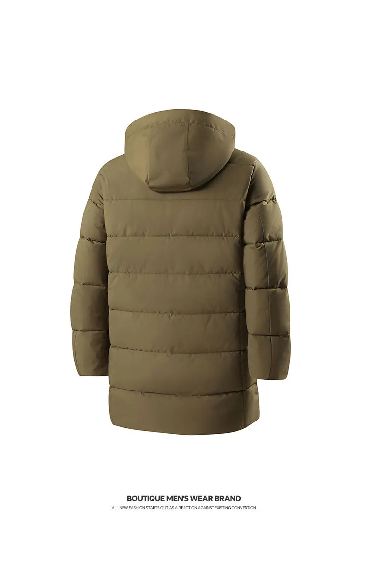 Winter 2026 New Fashion Men Solid Color Long Sleeve Zipper Casual Trendy Simple Daily Basic Hooded Parkas Male Top Clothing Coat