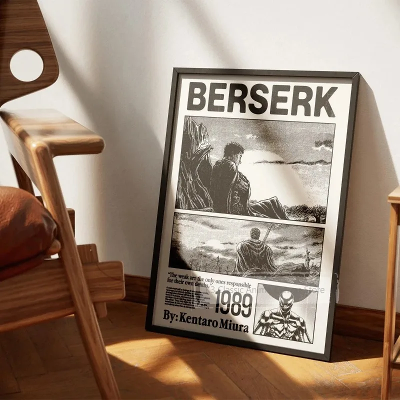 أنيمي Berserk يطبع المشارك الشجاعة غريفيث قماش اللوحة DIY بها بنفسك جدار ديكور فني للمنزل اليابانية المشارك المشجعين الهدايا غير المؤطرة