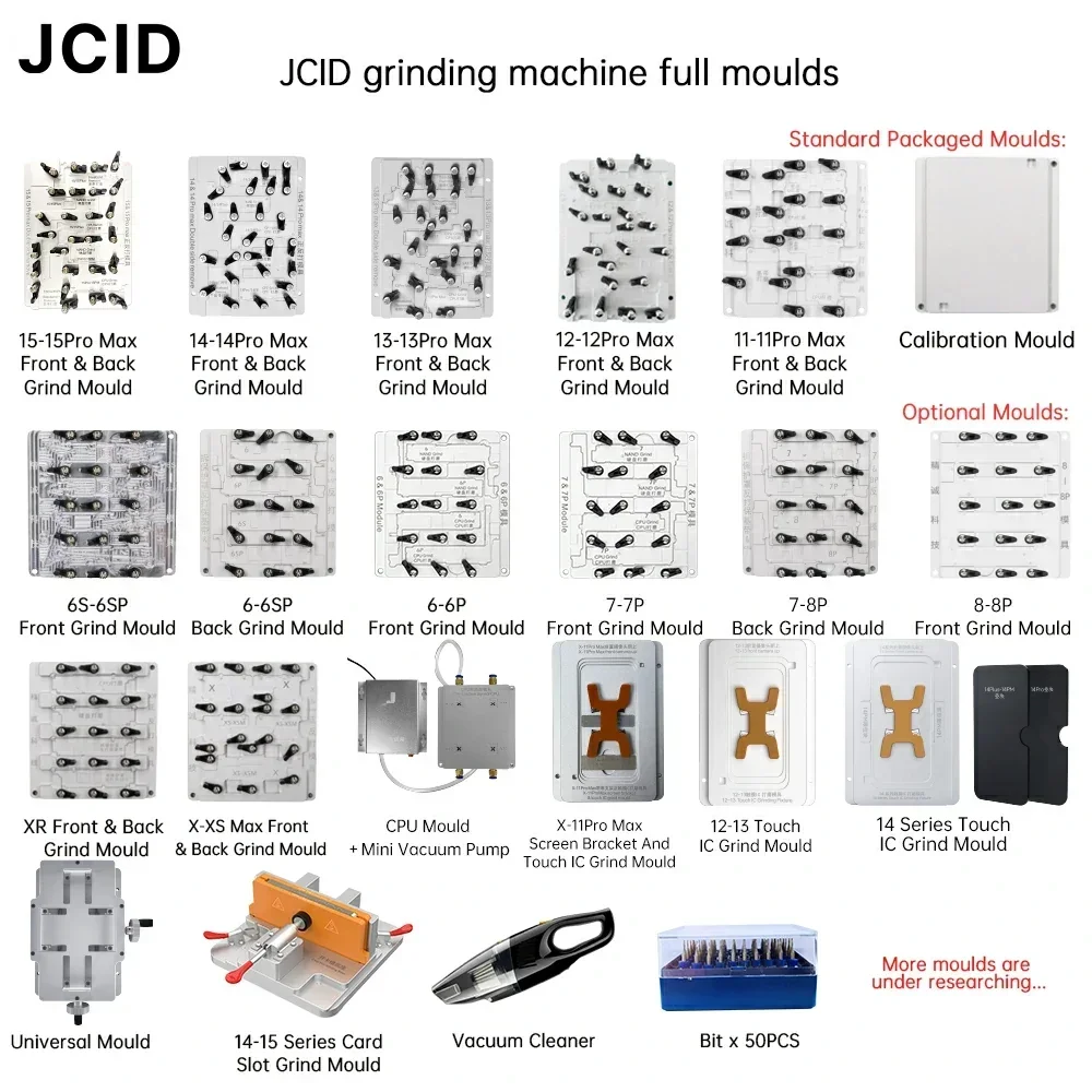 JCID Nand CPU IC Chiping Grinding Polishing Mould Use With EM02 CNC Machine For IP 6 7 8  X 11 12 13 14 15 16 Pro Max Repair