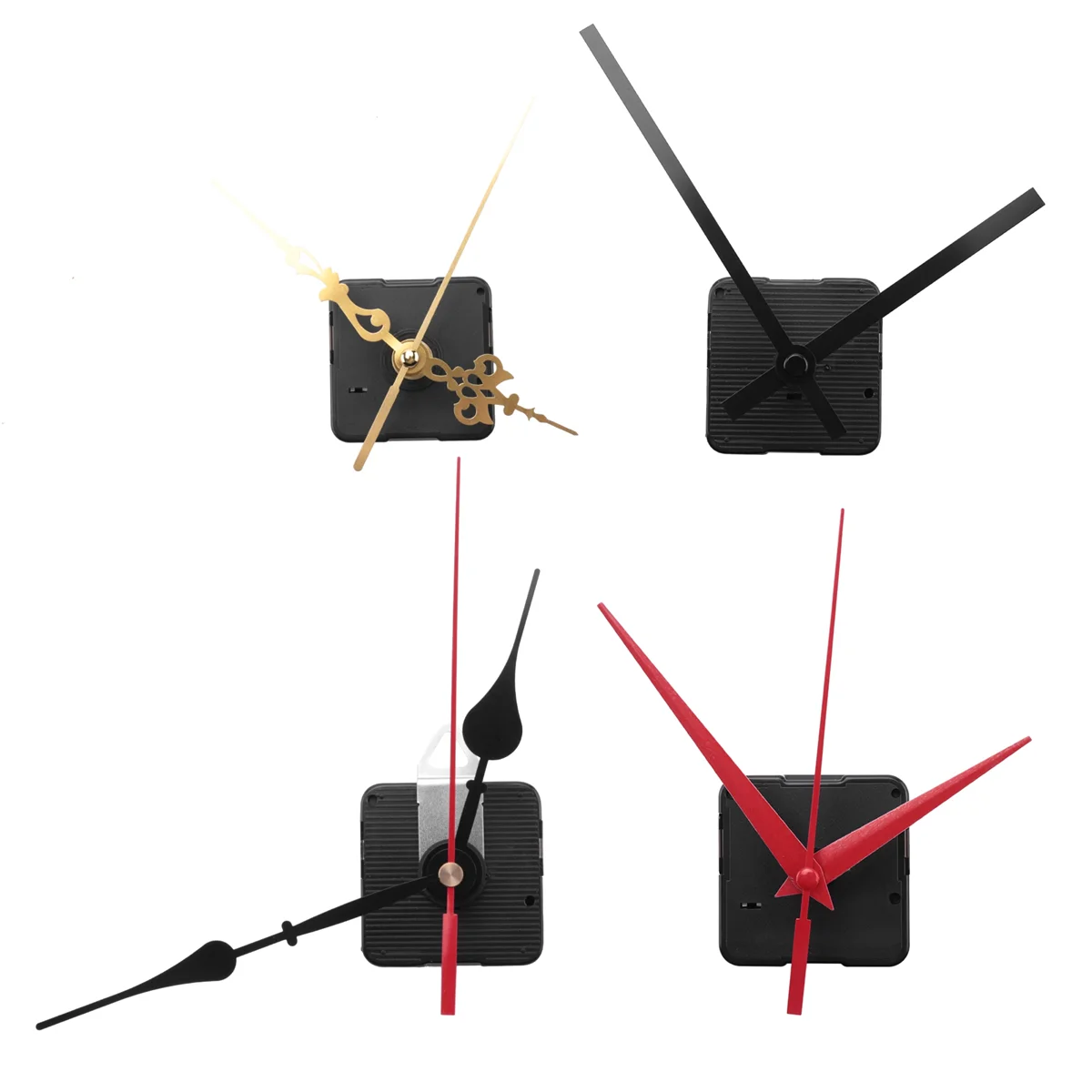 Long Shaft Clock Movement 4Pcs Long Shaft Quartz Clock Movement Mechanism Motor Kit with 6 Pair Different Clock Repair Parts Rep