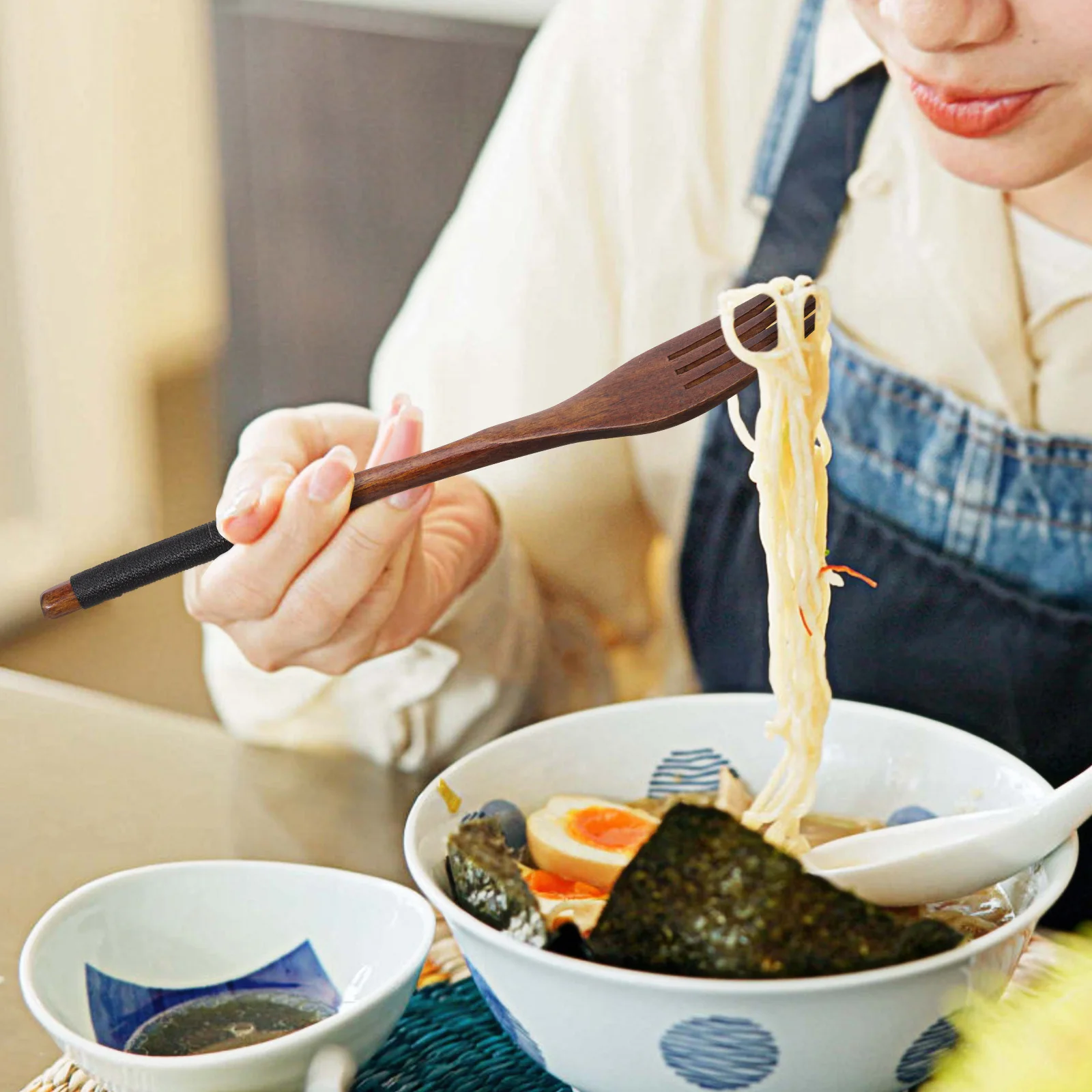 

Fork Spoon Set Portable Wooden Flatware Practical Tableware For Travel Camping Outdoor Lightweight Eatware