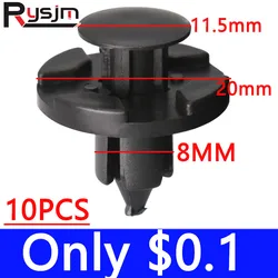 10Pcs 8mm Hole Plastic Auto Bumper Trunk Trim Clips Car Trim Clips Fastener Rivet Retainer Clips Fit For Nissan Livina