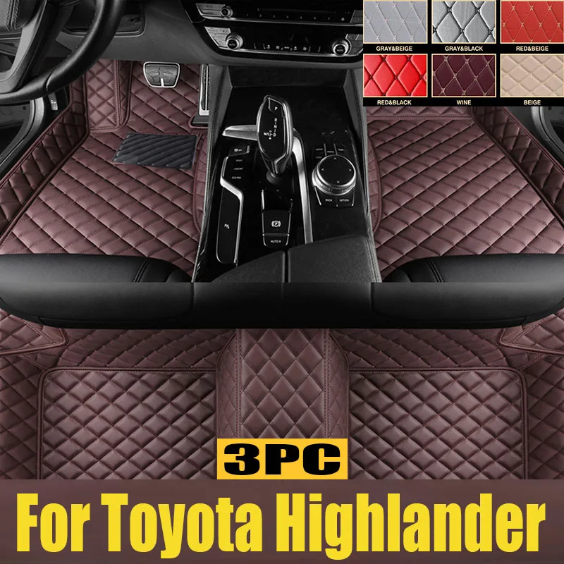 Car Floor Mats For Toyota Highlander (Hybrid/Petrol)7 Seats 2022 2023 Auto Foot Pads Auto Carpet Cover Interior trunk mat