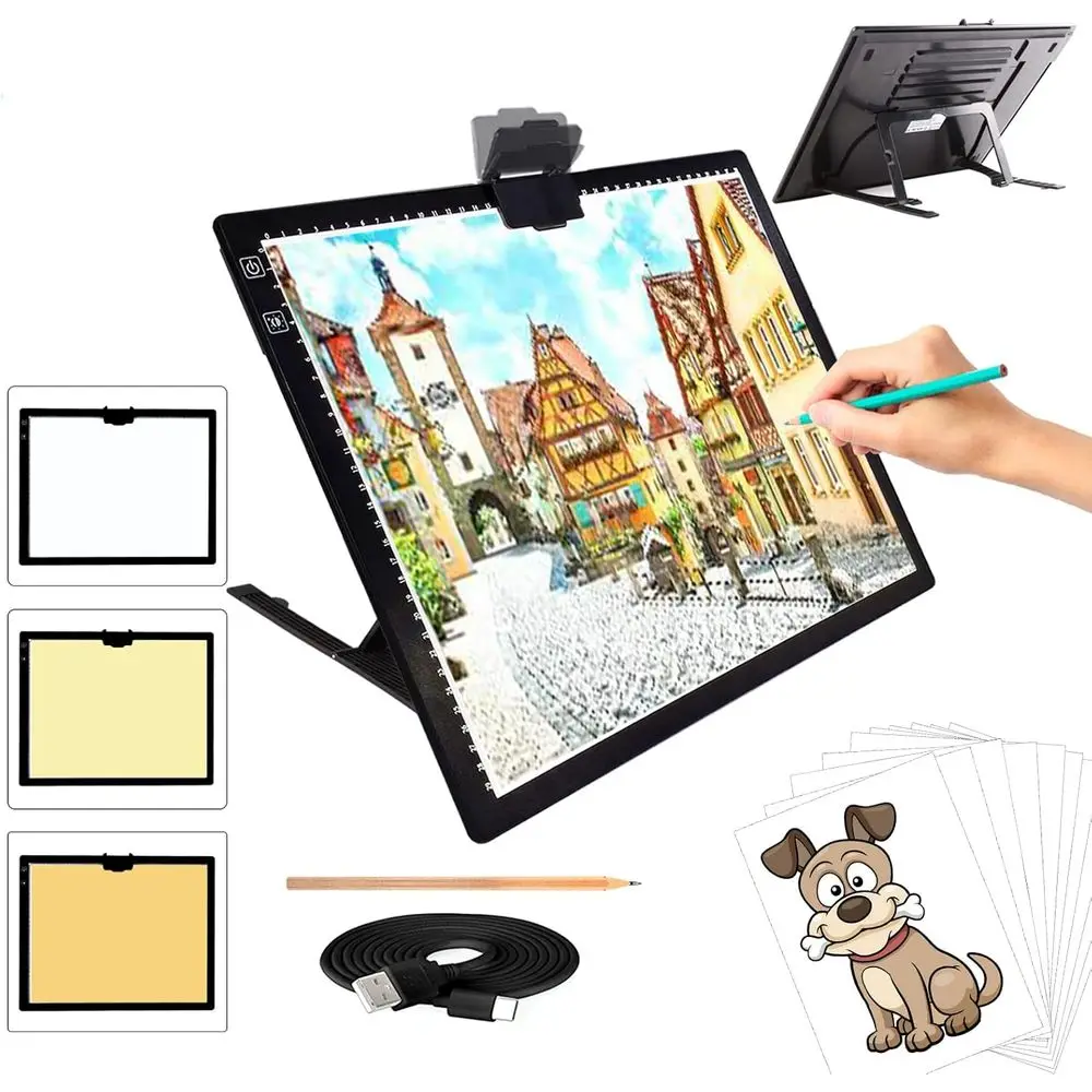 

Portable LED Light Board with Stand for Tracing and Diamond Painting