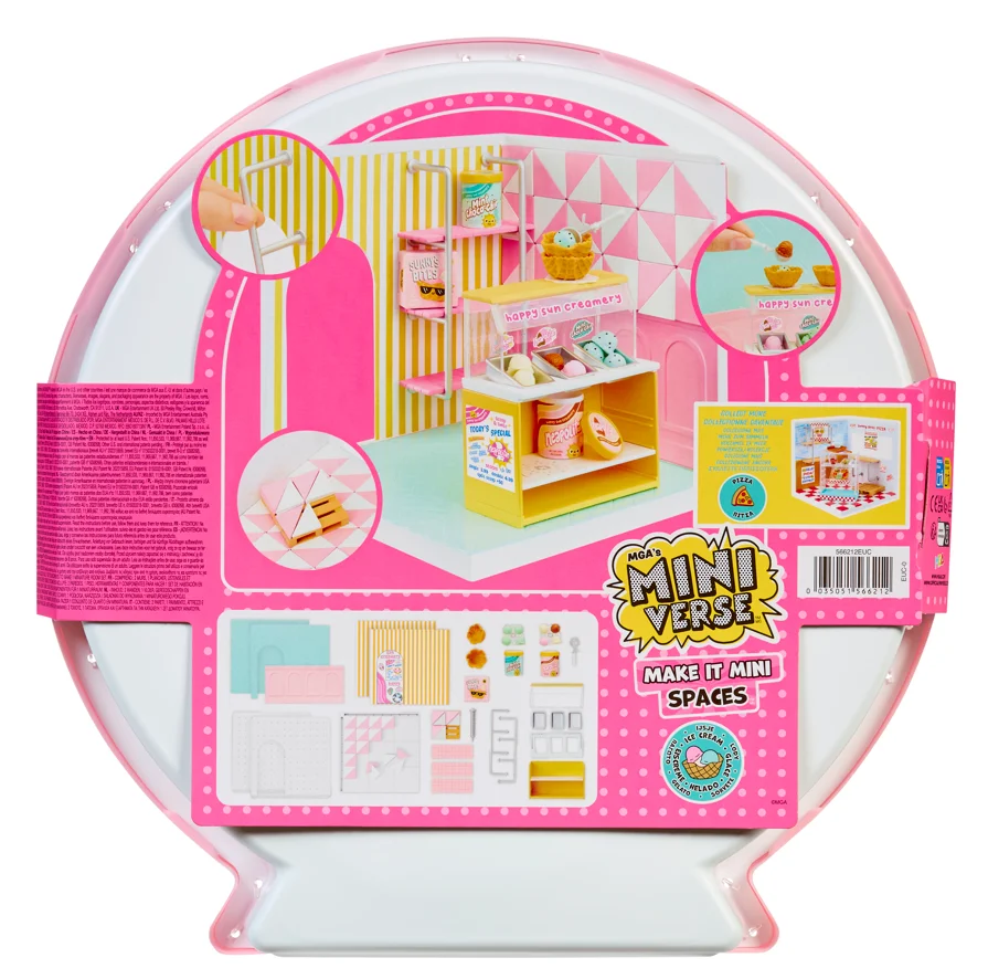 Mga Miniverse Make It Mini Spaces Series caja ciega helado Pizza escena en miniatura niños juguete para jugar a las casitas decoración regalo de cumpleaños