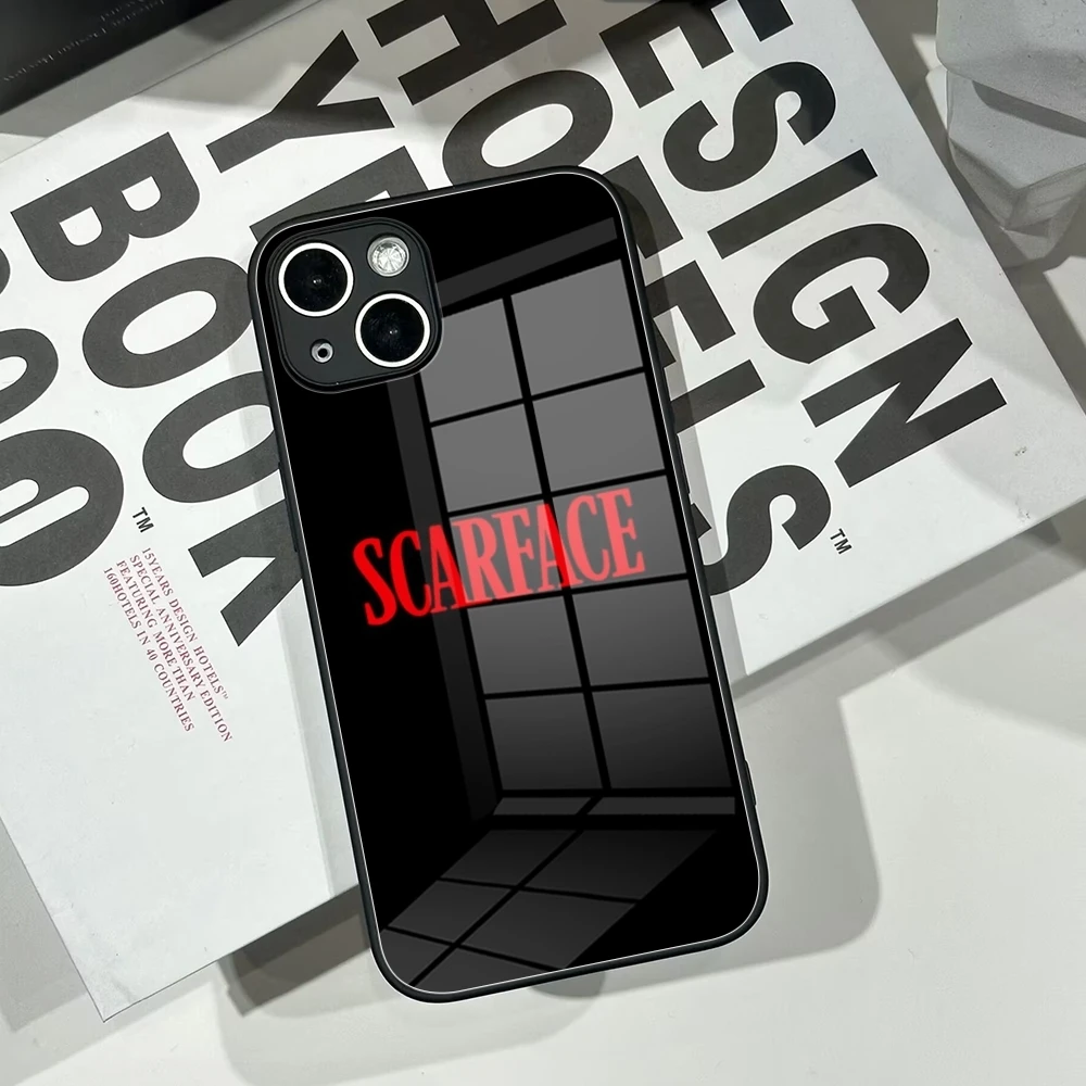 Scarface-funda de cristal para teléfono móvil, carcasa para IPhone 15 14 11 12 Pro 8 7 15 Plus 13 Pro MAX XR XS MINI, 1983