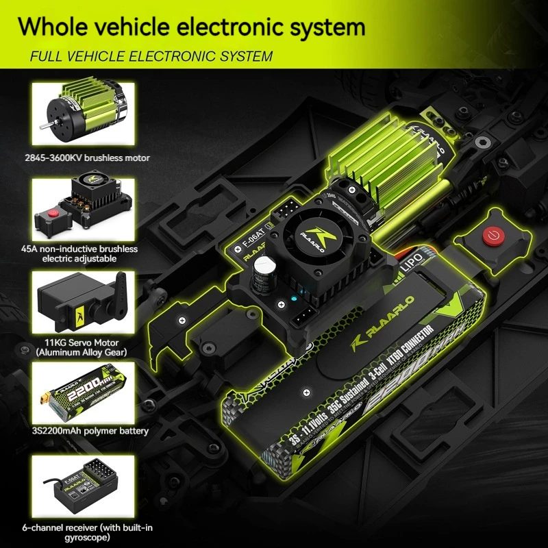 Rlaarlo Xts-P12 coche de Rally 1/12 coche Rc Control remoto Drift Rally coche de carreras vehículo todoterreno transmisión de Metal chasis de aleación