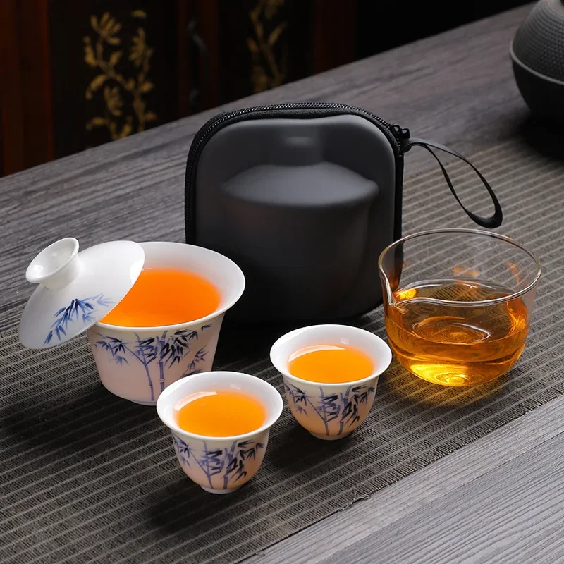 set-da-te-portatile-da-viaggio-in-giadeite-tazza-quick-guest-una-pentola-due-tazze-piccolo-set-regalo-aziendale-piccola-borsa-grigia-all'aperto