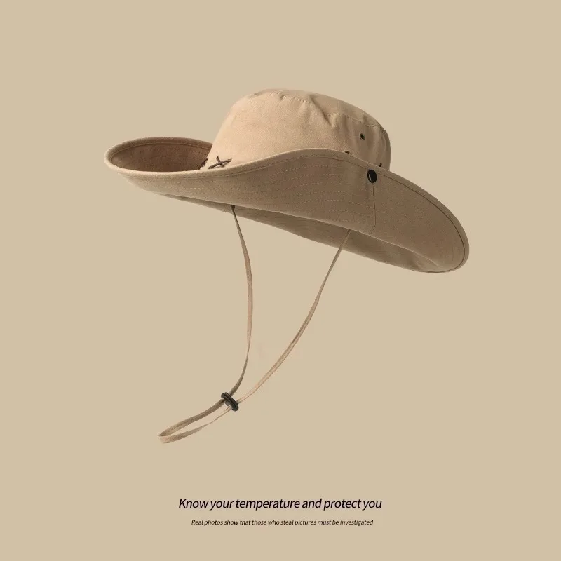 

Американская ретро западная ковбойская шляпа, женская летняя уличная альпинистская шляпа в стиле вестерн Сычуань, дорожный козырек, мужская солнцезащитная шляпа-ведро