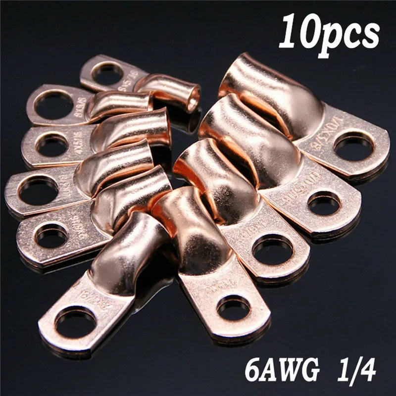 

20 шт., медные клеммы 6 AWG 1/4