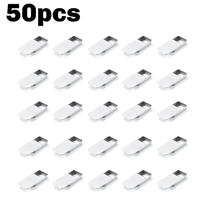 50 pçs recipientes superiores de corrediça de metal caixas de tampa deslizante retangular de metal para velas jóias artesanato 80x50x15mm