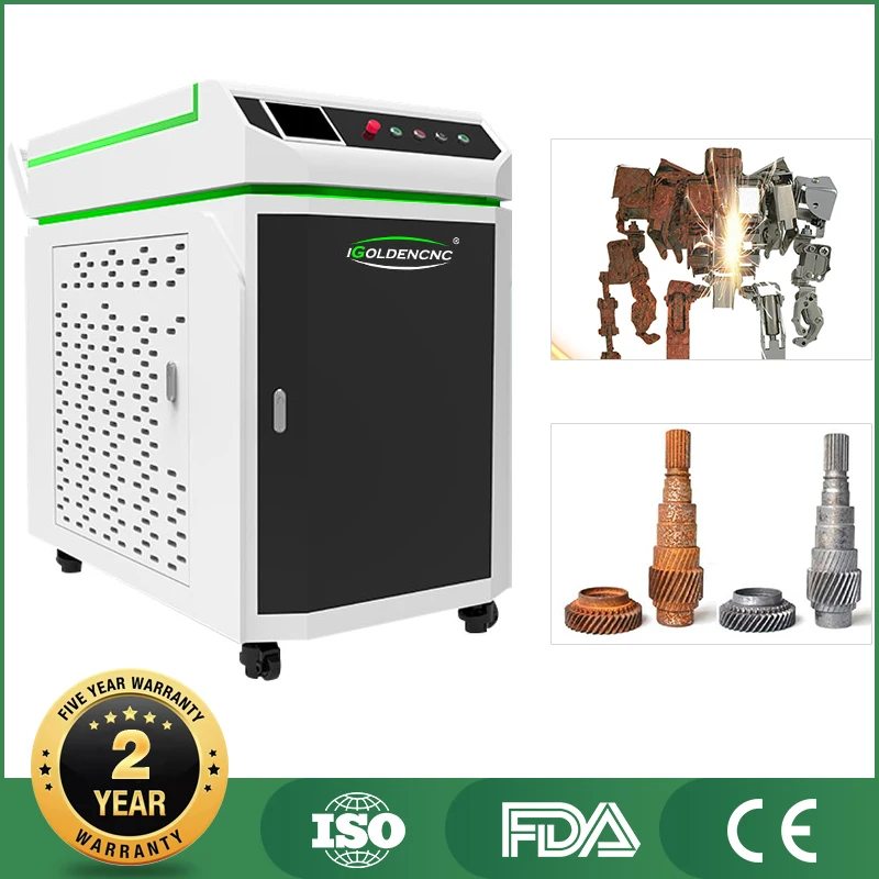 Cleaning Car Parts Rust Removing Fiber Laser Machine With Raycus 100W 200W Power Laser Source