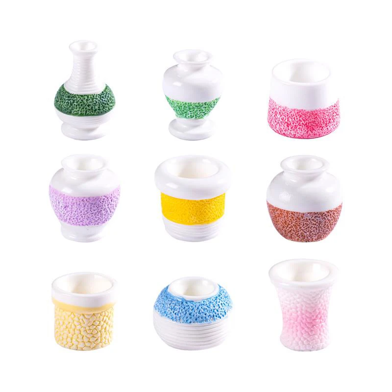 5-delig schattig poppenhuis miniatuur speelgoed kleurrijk patroon vaas model thuis doe-het-zelf decor kinderen spelen speelgoed micro landschap ornamenten geschenken