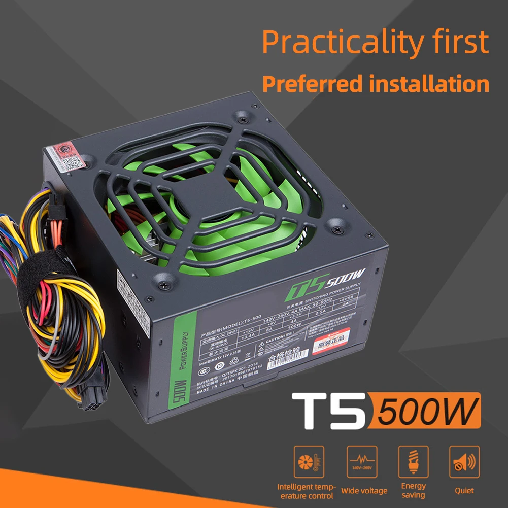 مصدر طاقة الكمبيوتر سطح المكتب الصامت PSU المزدوج 6Pin وحدة إمداد الطاقة 2 SATA ستة حماية 8 وحدة المعالجة المركزية للكمبيوتر المكتبي للكمبيوتر