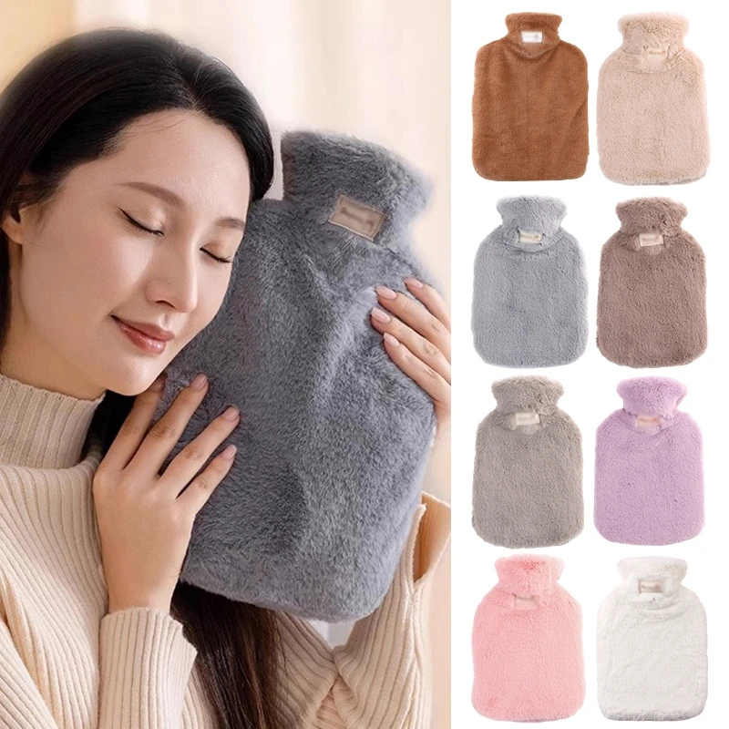 2000ml Hot-water Bag Cover Plush Hot Water Bottle Protecter Soft Hand Warmer Portable 400ml Hot-water Bag Winter Warming Product