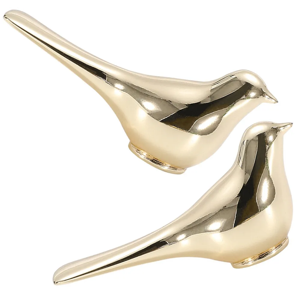 2Pcs Gold Tone Bird Shaped Cabinet Handles Metal Drawer Knobs for Wardrobe Door Cupboard Bookcase Shoe Cabinet Home Decor