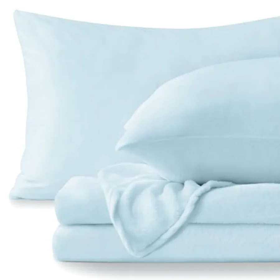 

Flannel Sheets Size - Super Soft Fleece Sheets Set Fluffy Extra Plush 4 Piece Include Fitted Sheet Flat Sheet 2 Pillowcases