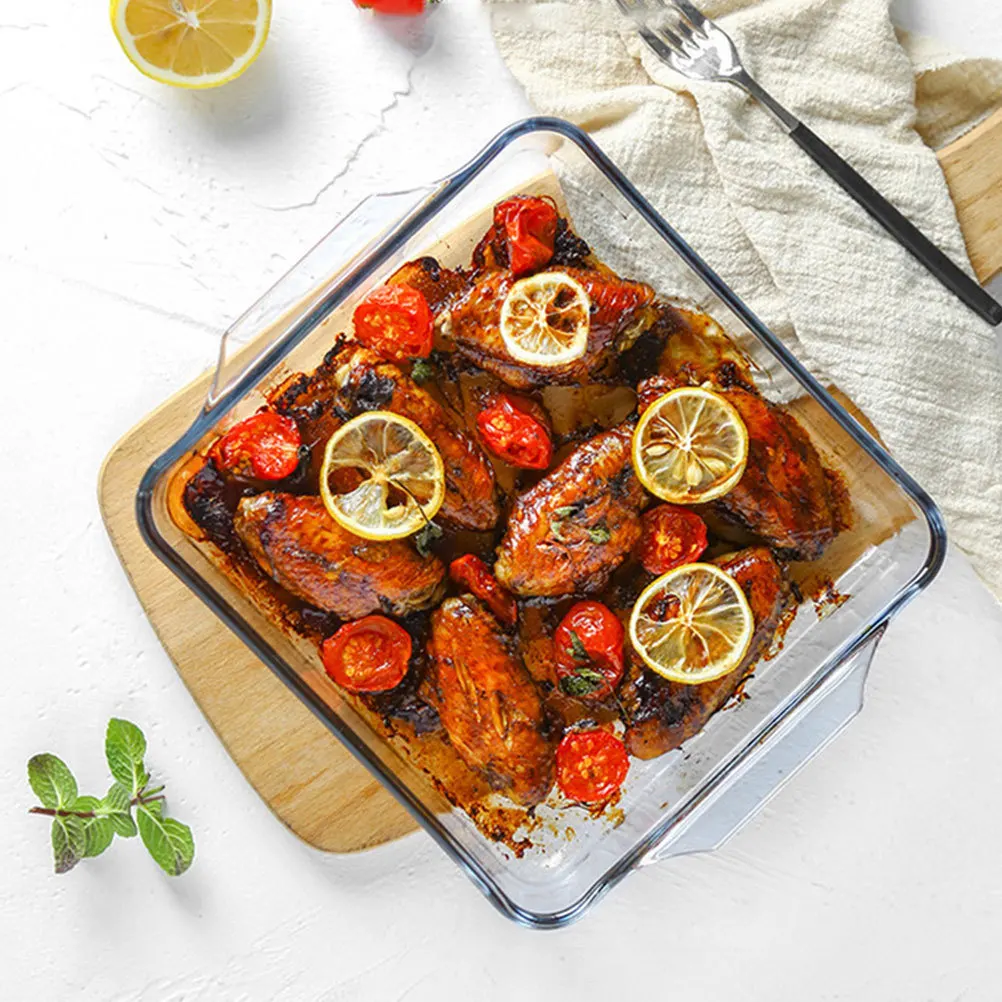 

Oval Baking Dish High Temperature Glass Pie Plate Nonstick Surface for Easy Demoulding Baking Bowl for Family Party Wedding Gift