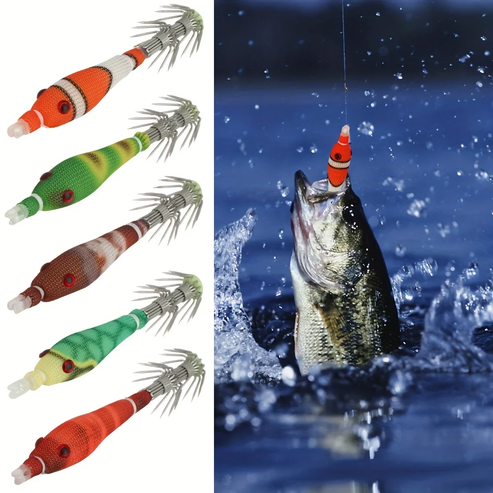 5 Stück/Packung Künstliche Tintenfisch-Köder Weiche Tintenfisch-Haken Köder-Jig Micro Schwimmende Angelhaken – Detail 3
