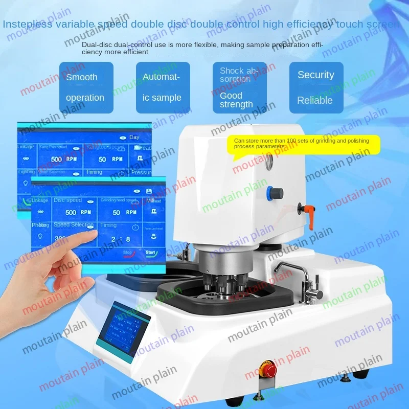 Metallographic Polishing Machine Sample Pre-Grinding Double-Plate Automatic Stepless Speed Grinding Hardness Testing Grinding