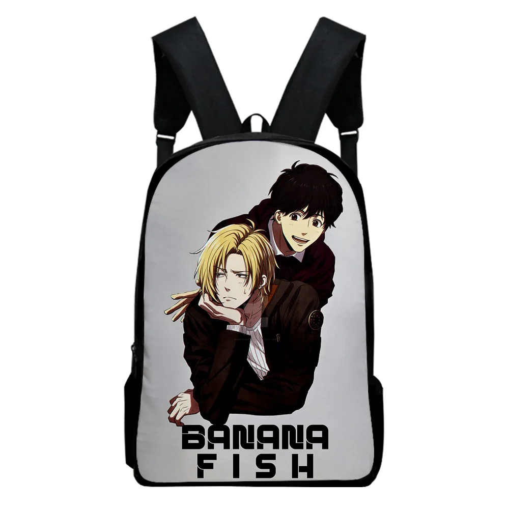 

Classic Youthful Funny Banana Fish Student School Bags Notebook Backpacks 3D Printed Oxford Waterproof Boys/Girls Travel Bags