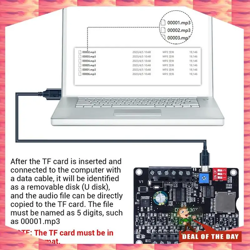 24-Hour Delivery 30W MP3 Voice Playback Module DY-L30T 9 Trigger Music Player Power Amplifier Board TF Card 32G Max WAV DC 12V 2