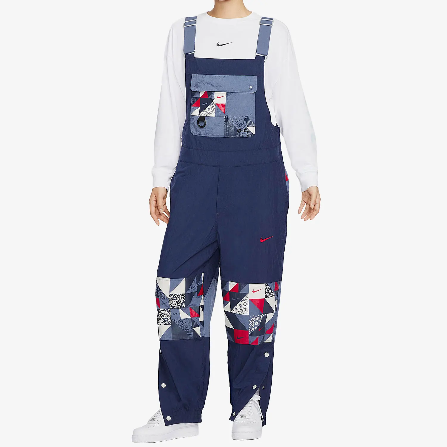 Nike genuine new men's and women's fashionable spliced casual sports overalls FQ0365-410