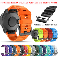 26 22mm Quickfit Silicone Watchband Strap For Garmin Fenix 8 FE 7X 5X 6X EPIX Wristband For Fenix 7 6 5 955 965 Tactix 7 Watch