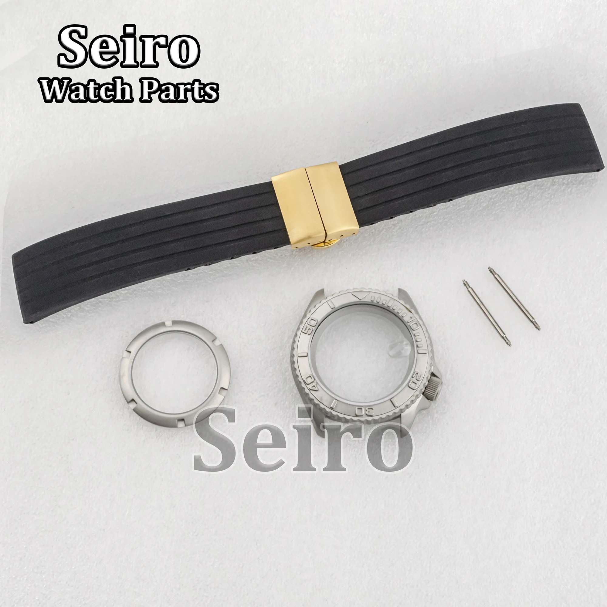 Roestvrijstalen 42Mm Horlogekast Zilver Zwart Saffier Glas Rubberen Band 10atm Waterdicht Aangepast Voor Skx007 Nh35 Nh36 Beweging