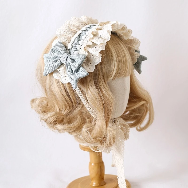 Grampo de cabelo Lolita original e acessório feito por laço borboleta estilo Petit DOLL com cartola