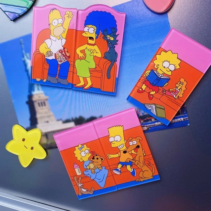 5PCS The Simpsons Creative Jigsaw Refrigerator Stickers Cute Cartoon Magnetic Stickers Fashion Trend Message Magnetic Stickers