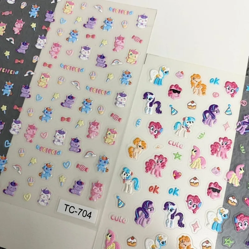 بلدي ليتل المهر الشفق البريق Fluttershy الخنصر فطيرة الإبداعية Kawaii الكرتون الإغاثة ملصقات ستيريو ملصقات لطيف ملصقات الأظافر