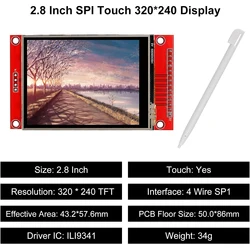 SPI TFT LCD 디스플레이 터치 패널, STM32 디스플레이 모듈, SPI 시리얼, ILI9341, 240x320, TFT LCD 터치 스크린 실드, 5V, 3.3V, 2.8 인치