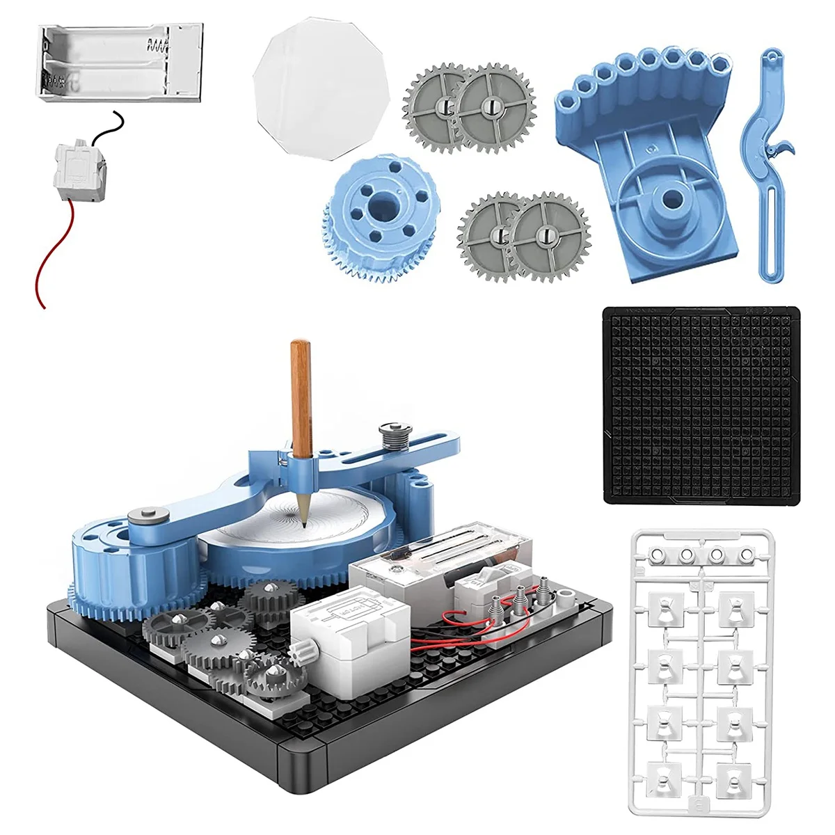 STEM Toys,Mechanical Painting Science Kit, Exploration Kit for Circuit and Gear Principles,Electronics Building Kit, B