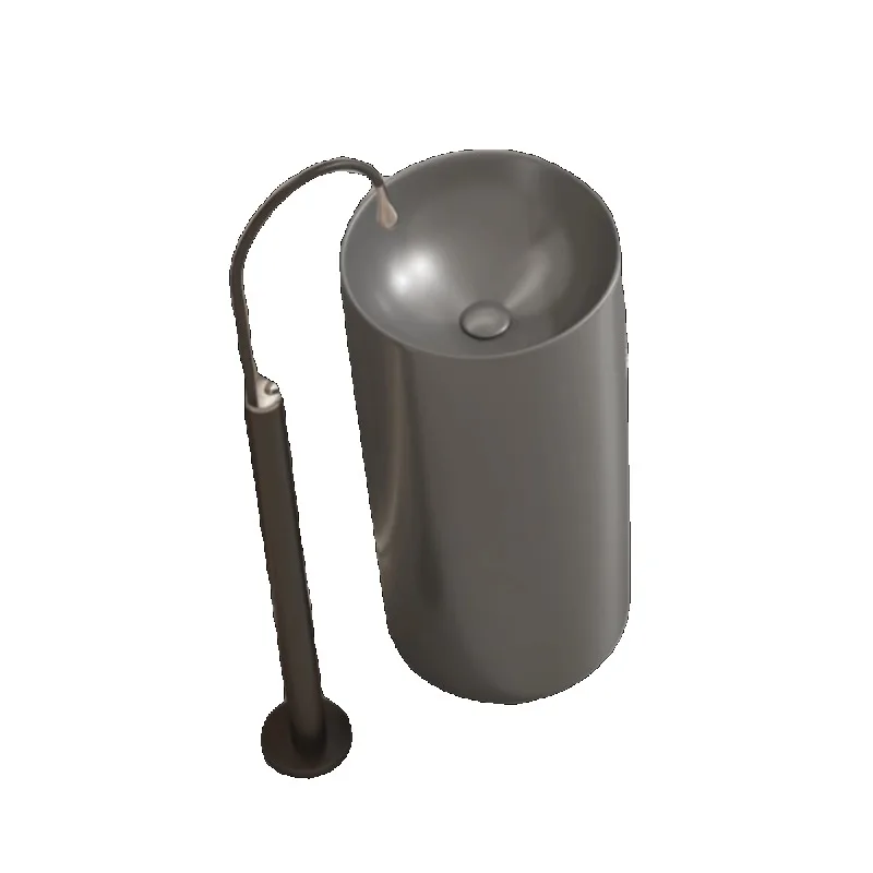 حوض عمود أسطوانة سيراميك ملون من KTV بدون فتحة صنبور، حوض غسيل متكامل، نوع الأرضية #1