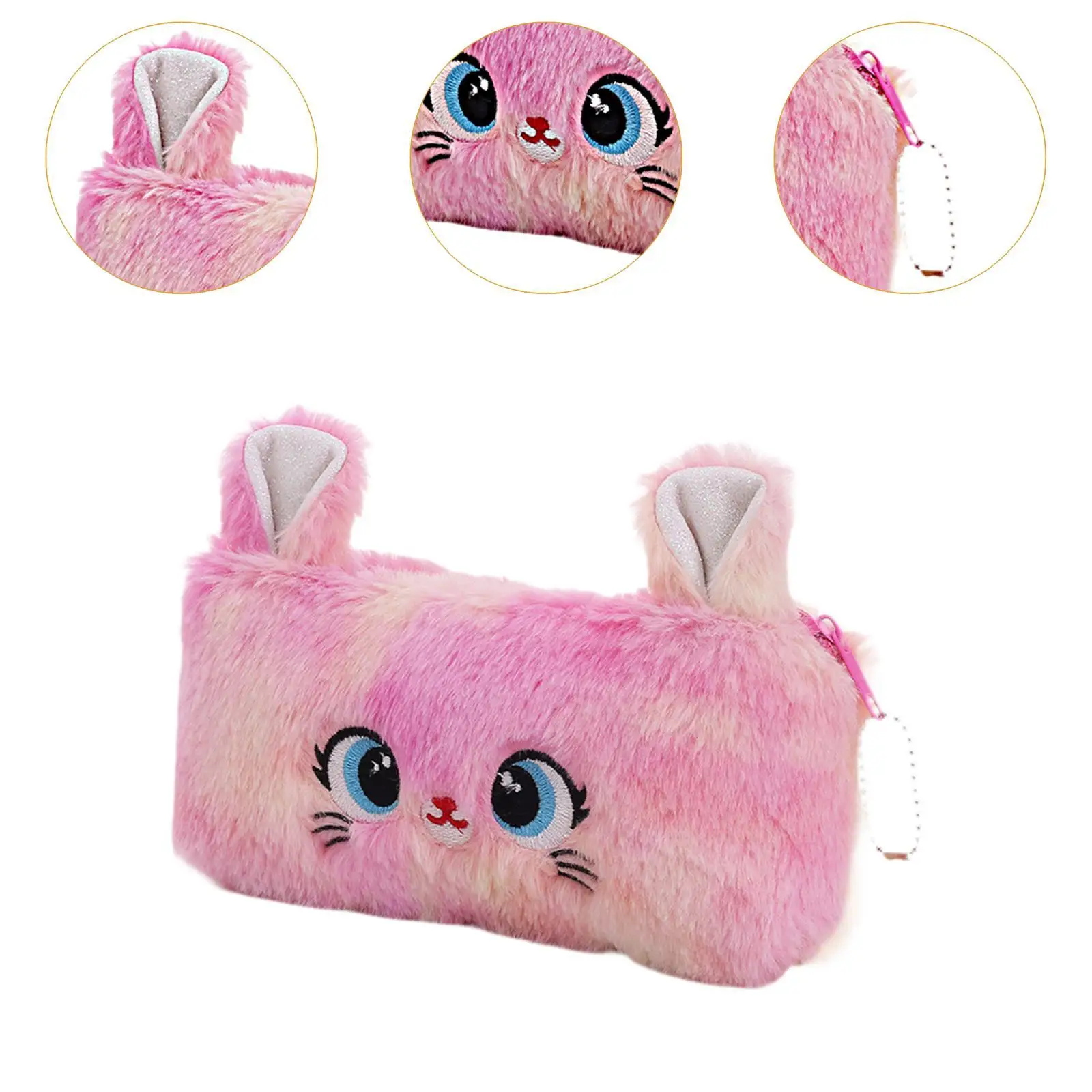 مقلمة بسحاب للإغلاق لطيفة، حقيبة مستحضرات تجميل خفيفة الوزن وحامل أقلام رصاص، حقيبة للمنزل، أعمال سفر للفنانين، مستلزمات #5