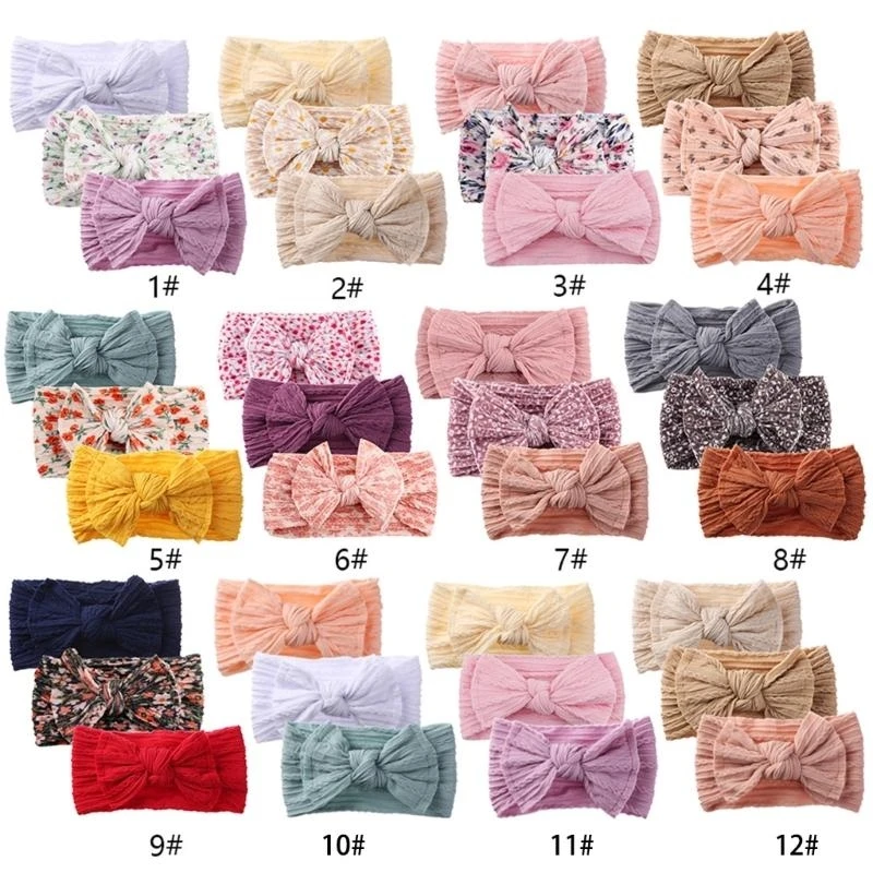 

M76C 3pcs Baby Girl Headbands Hairband Bowknot Headwrap Photo Props Accessories for Baby Girl Newborn Infant Toddler