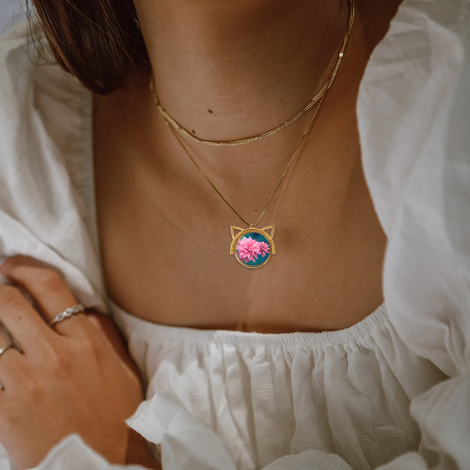 

20 шт. оснований для подвесок в форме кошачьих ушей, двусторонние вращающиеся подставки, высококачественный сплав для привлекательных DIY-изделий и ролевых игр