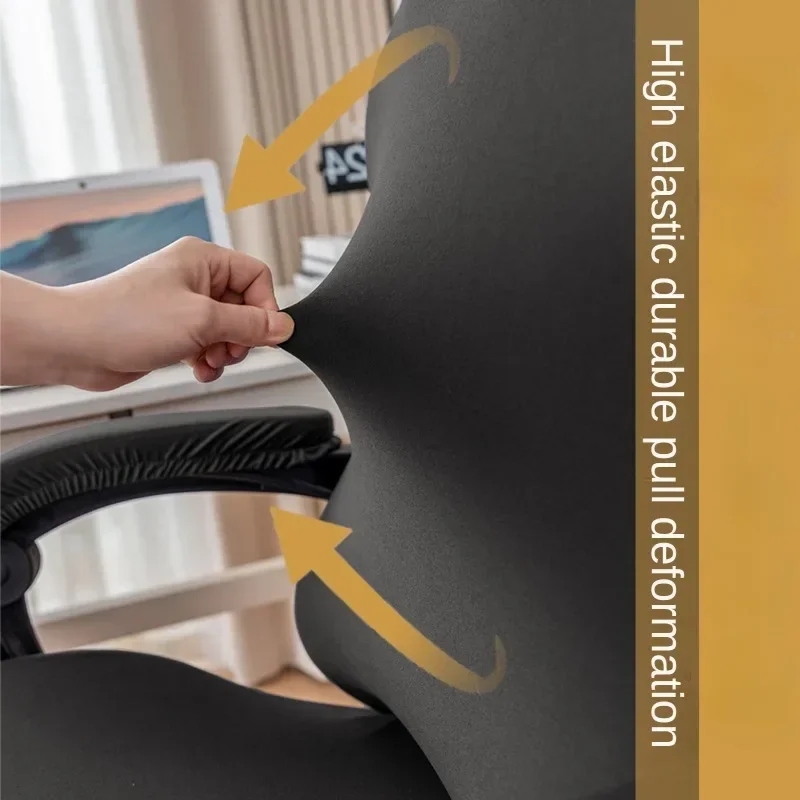Gaming Chair Cover Stretch Milk Silk Solid Color Swivel Chair Dust Protection Cover Office Computer Athletic Seat Cover New Soft