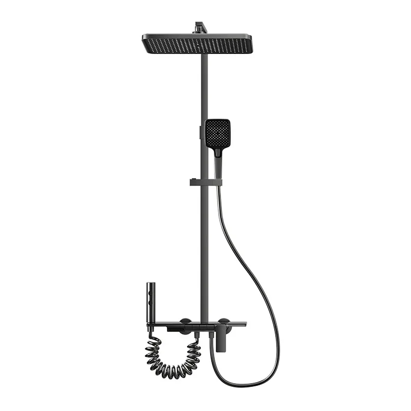 #Digital Display Thermostatic Shower Set, LED Mood Light, Rainfall Shower Head, Bathroom Shower Panel, Home Use, 12 Inch