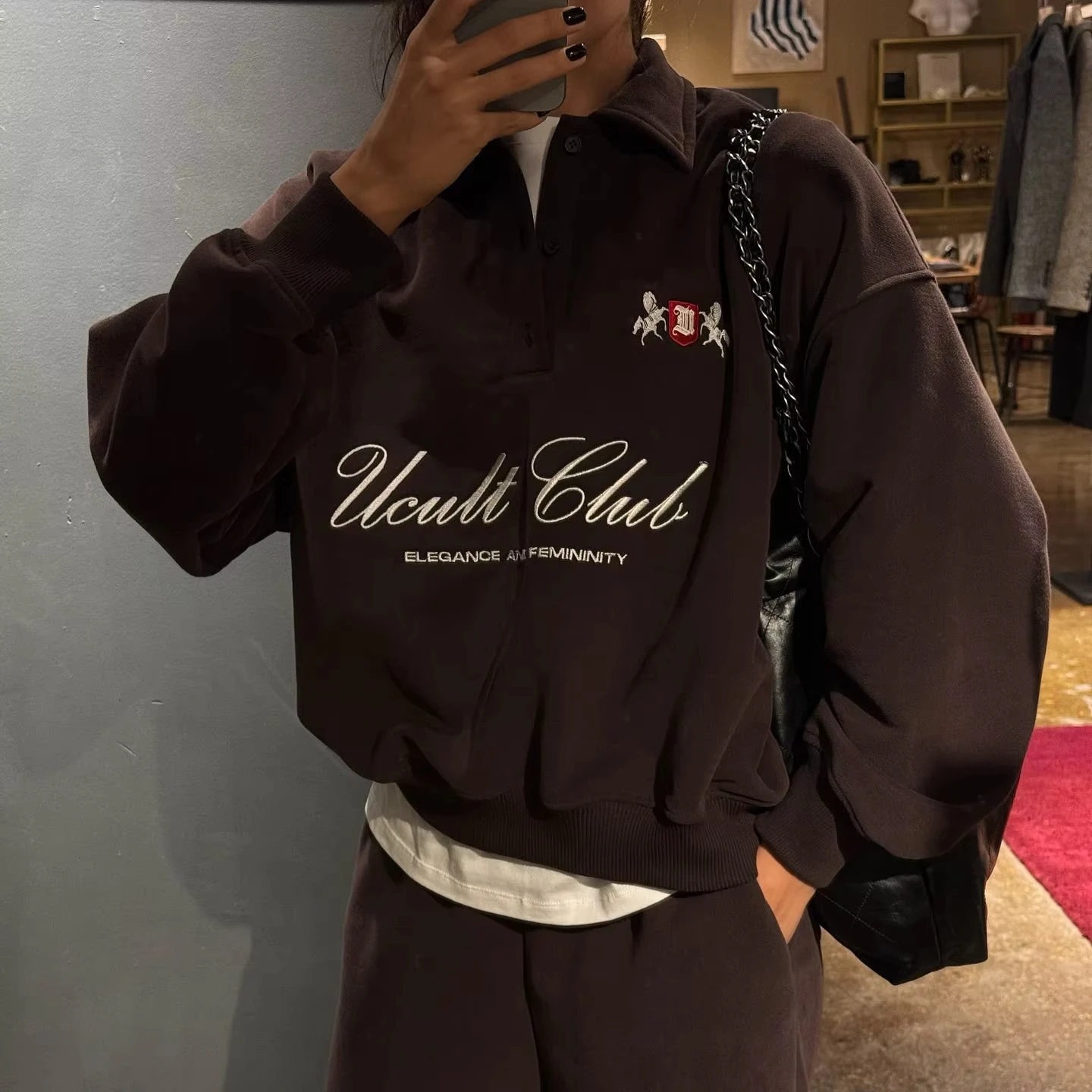 

Women's Sweater Versatile Half Zip Sweatshirt 2025 Spring Autumn New Letter Embroidery Lazy Loose Pullover Top