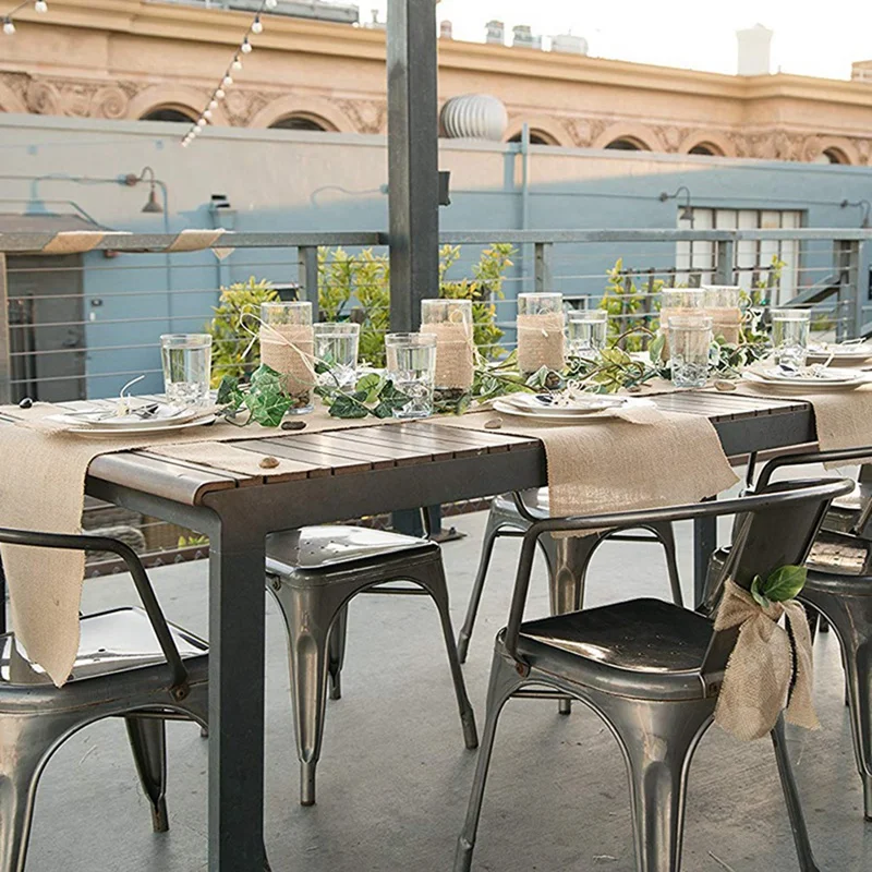 Arpillera Doily Roll-30Cmx275cm Manta antideslizante con diseño de bordes, No Fray Rollos de tela de arpillera aptos para bodas, Mesa