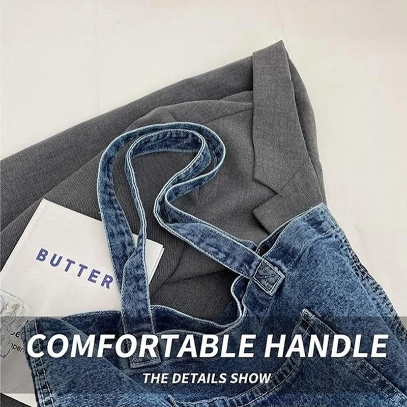 Designer-Handtasche aus Denim, luxuriöse Designer-Tragetasche, modische Clutch-Taschen, einfarbige, schlichte Damen-Handtaschen für den täglichen Gebrauch, 202 – Detail 11