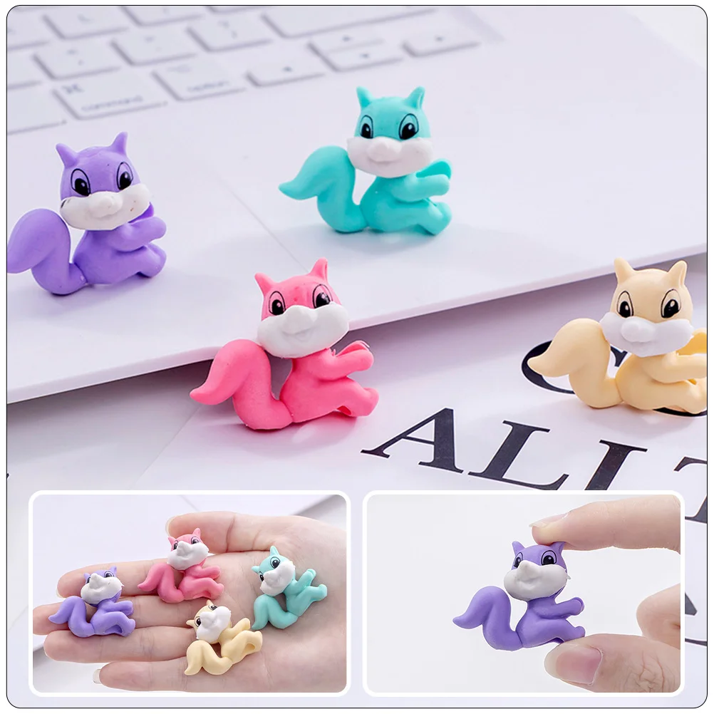 20 Pcs Eraser Cartoon Erasers Adorable Animals Mini Kindergarten Toddler Rubber Decorations Students Stationery Toy